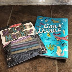BOGO Art supplies - doodle book & metallic markers